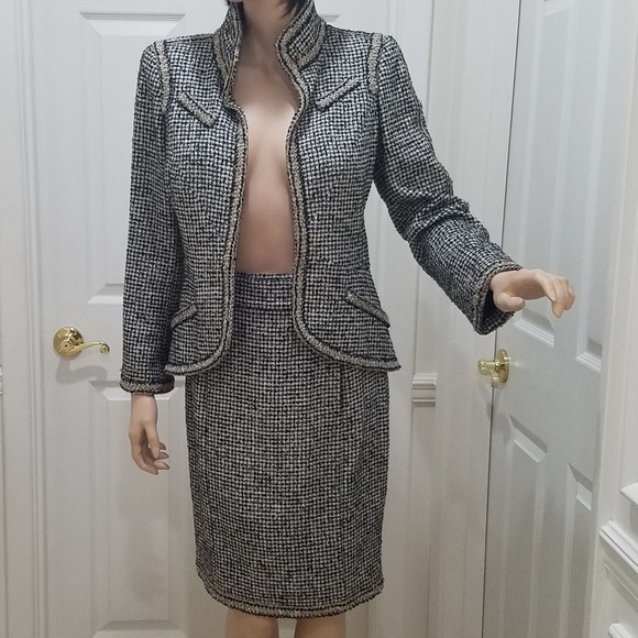 CHANEL Dresses & Skirts - CHANEL Classy & Elegant Black, White & Gold Suit